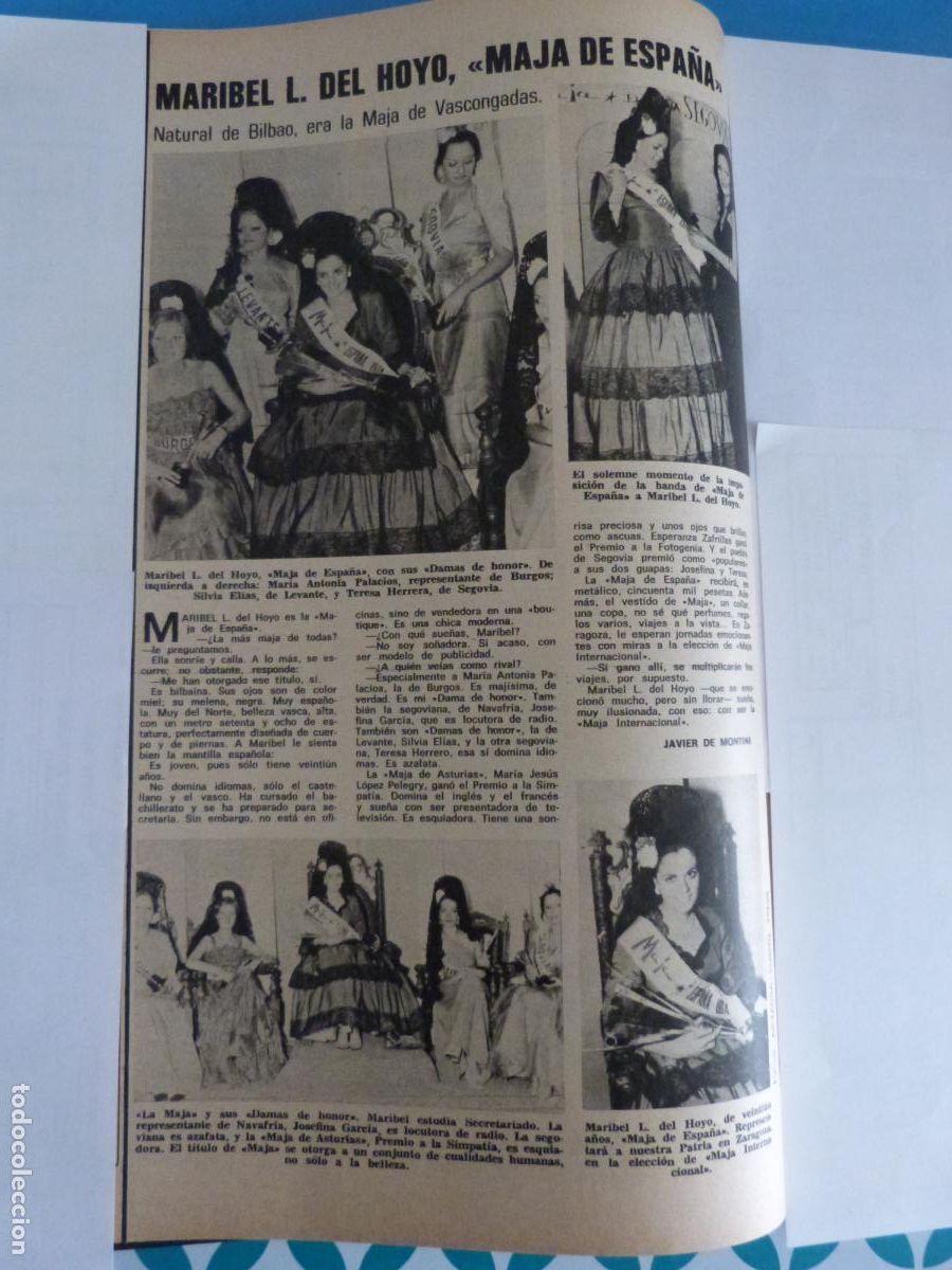 Coleccionismo de Revistas: RECORTE CLIPPING MARIBEL DEL HOYO MAJA DE ESPA&Ntilde;A REVISTA LECTURAS N&ordm; 1152 PAG. 42