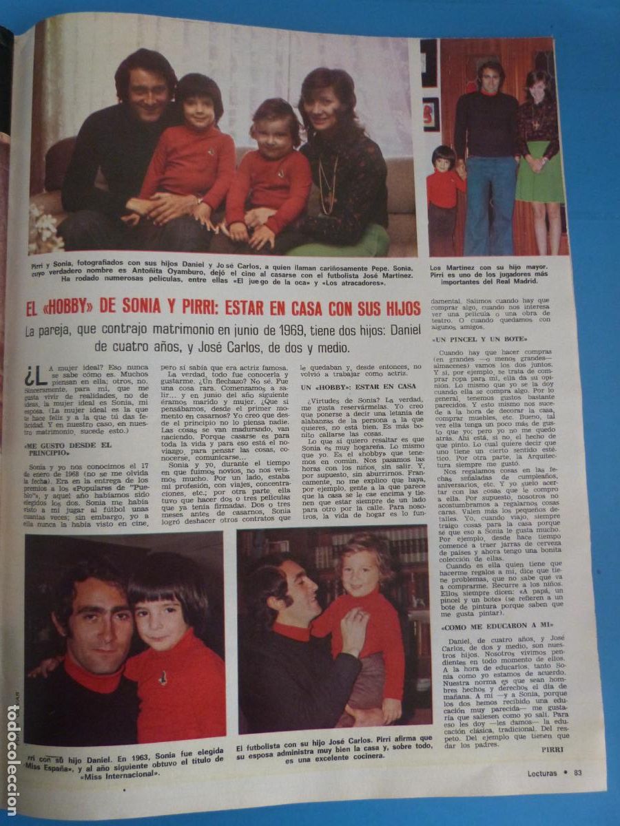 Coleccionismo de Revistas: RECORTE CLIPPING SONIA BRUNO Y PIRRI REVISTA LECTURAS N&ordm; 1152 PAG. 83