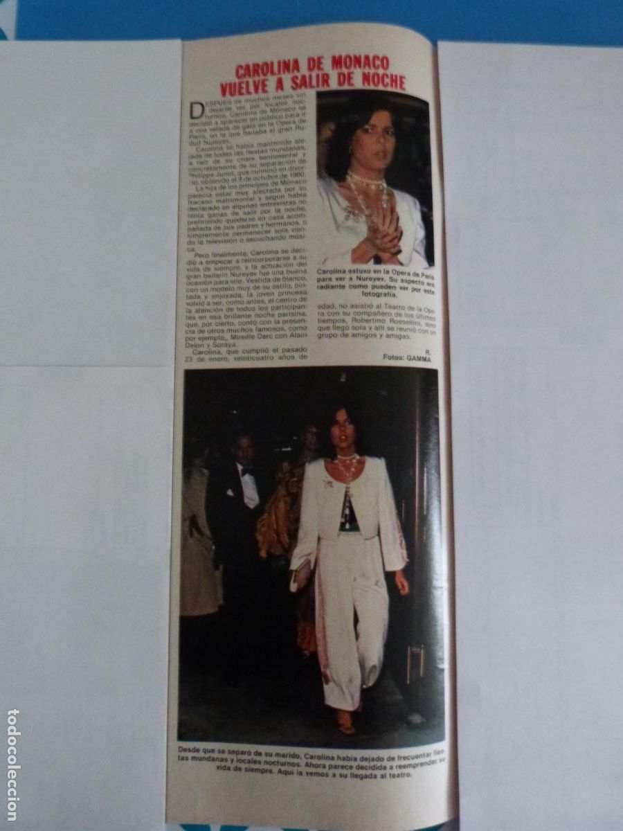 Coleccionismo de Revistas: RECORTE CLIPPING CAROLINA DE MONACO REVISTA LECTURAS N&ordm; 1511 PAG. 4