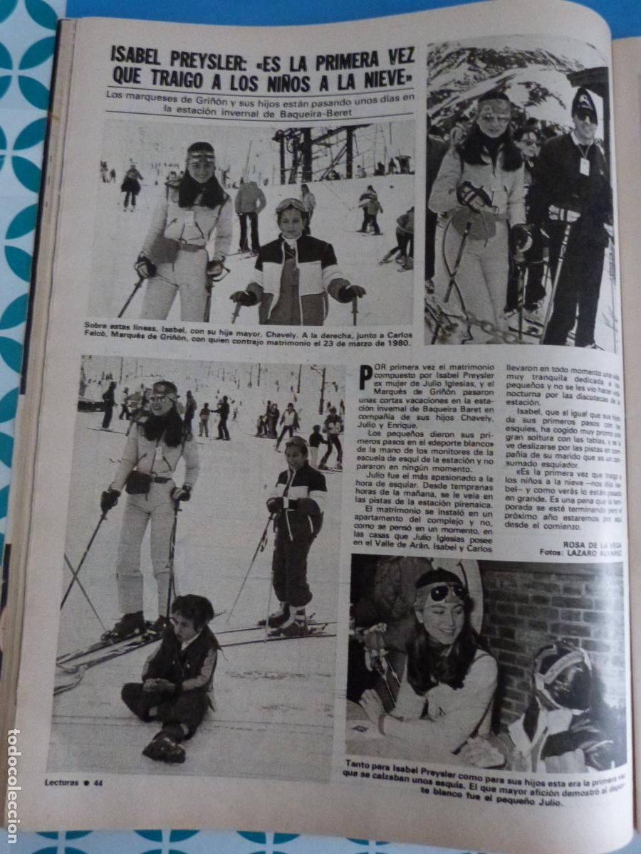 Coleccionismo de Revistas: RECORTE CLIPPING ISABEL PREYSLER REVISTA LECTURAS N&ordm; 1511 PAG. 44