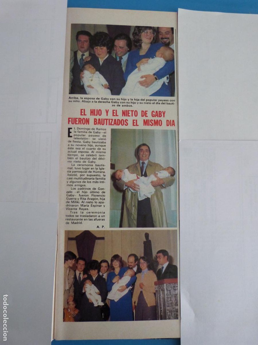 Coleccionismo de Revistas: RECORTE CLIPPING GABY LOS PAYASOS DE LA TELE REVISTA LECTURAS N&ordm; 1515 PAG. 23