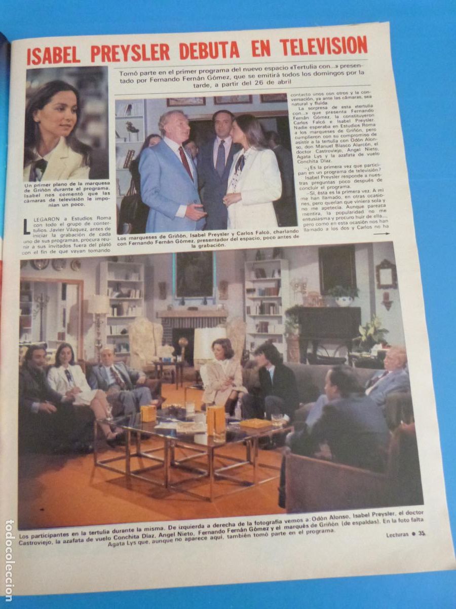 Coleccionismo de Revistas: RECORTE CLIPPING ISABEL PREYSLER REVISTA LECTURAS N&ordm; 1515 PAG. 35-37