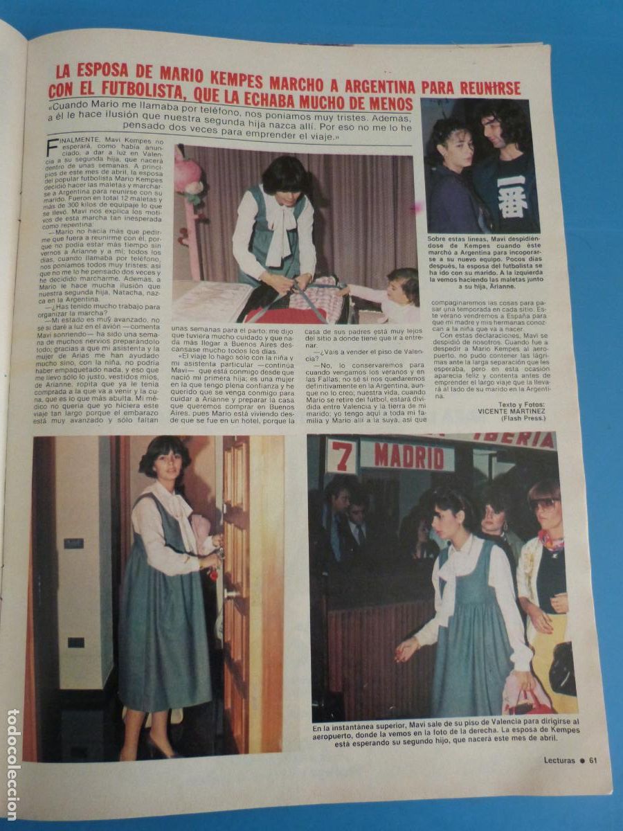 Coleccionismo de Revistas: RECORTE CLIPPING MARIO KEMPES REVISTA LECTURAS N&ordm; 1515 PAG. 61