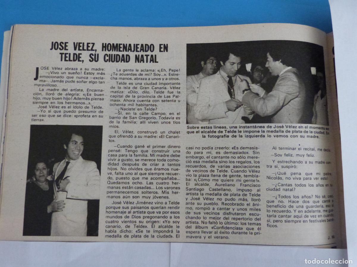 Coleccionismo de Revistas: RECORTE CLIPPING JOSE VELEZ REVISTA LECTURAS N&ordm; 1515 PAG. 98