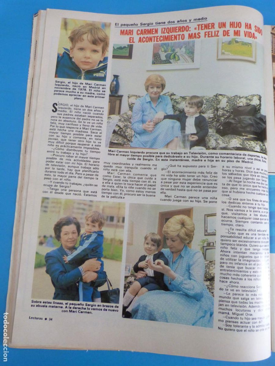 Coleccionismo de Revistas: RECORTE CLIPPING MARI CARMEN IZQUIERDO REVISTA LECTURAS N&ordm; 1514 PAG. 34,35