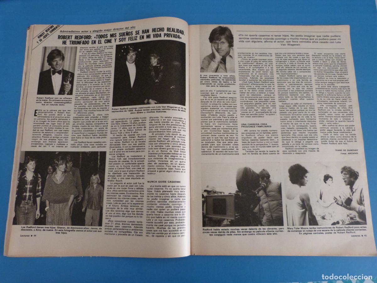 Coleccionismo de Revistas: RECORTE CLIPPING ROBERT REDFORD REVISTA LECTURAS N&ordm; 1514 PAG. 44,45