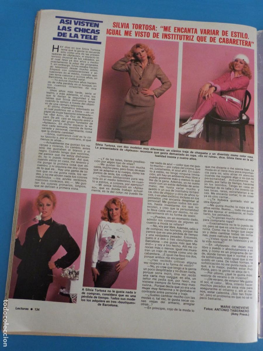 Coleccionismo de Revistas: RECORTE CLIPPING SILVIA TORTOSA REVISTA LECTURAS N&ordm; 1514 PAG. 134