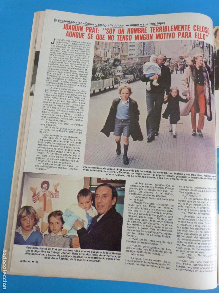 Coleccionismo de Revistas: RECORTE CLIPPING JOAQUIN PRAT REVISTA LECTURAS N&ordm; 1513 PAG. 46,47