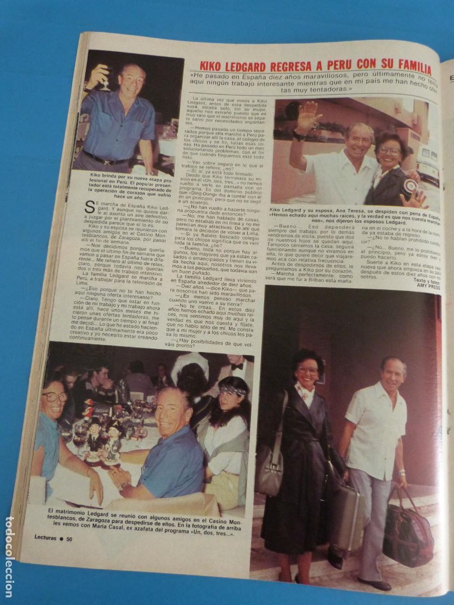 Coleccionismo de Revistas: RECORTE CLIPPING KIKO LEDGARD UN DOS TRES REVISTA LECTURAS N&ordm; 1513 PAG. 50