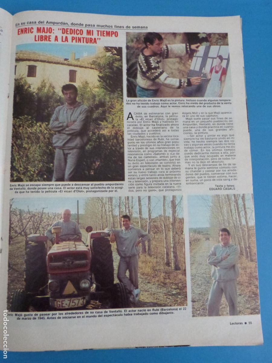 Coleccionismo de Revistas: RECORTE CLIPPING ENRIC MAJO REVISTA LECTURAS N&ordm; 1513 PAG. 55