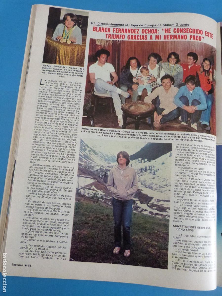 Coleccionismo de Revistas: RECORTE CLIPPING BLANCA FERNANDEZ OCHOA REVISTA LECTURAS N&ordm; 1513 PAG. 58,59