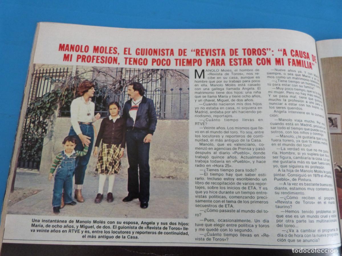 Coleccionismo de Revistas: RECORTE CLIPPING MANOLO MOLES TOROS REVISTA LECTURAS N&ordm; 1512 PAG. 50,51