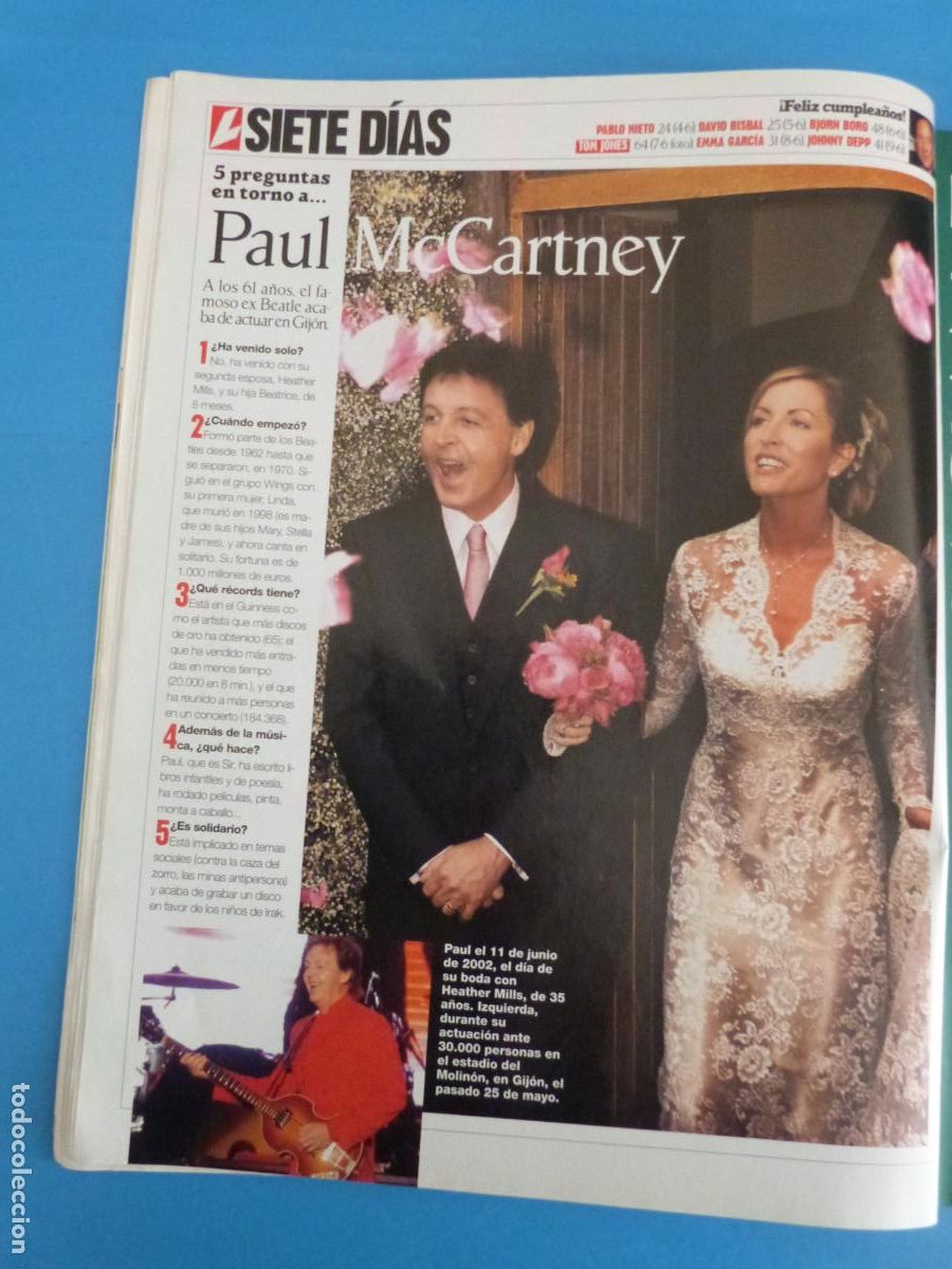 Coleccionismo de Revistas: RECORTE CLIPPING PAUL MCCARTNEY THE BEATLES REVISTA LECTURAS N&ordm; 2724 PAG. 24