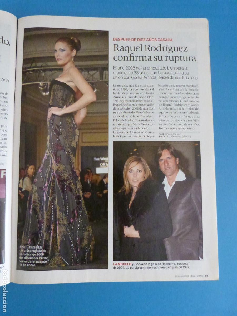 Coleccionismo de Revistas: RECORTE CLIPPING RAQUEL RODRIGUEZ REVISTA LECTURAS N&ordm; 2913 PAG. 65