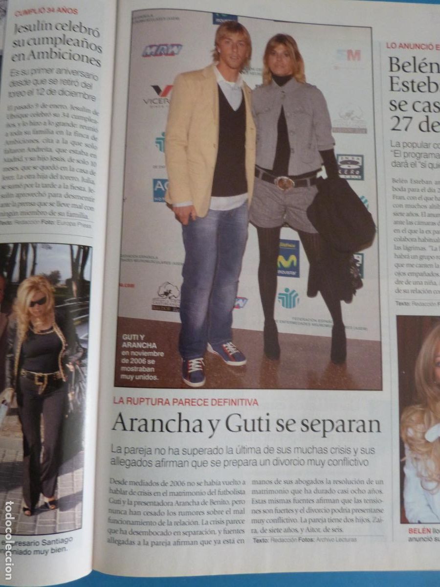 Coleccionismo de Revistas: RECORTE CLIPPING ARANCHA Y GUTI REVISTA LECTURAS N&ordm; 2913 PAG. 67