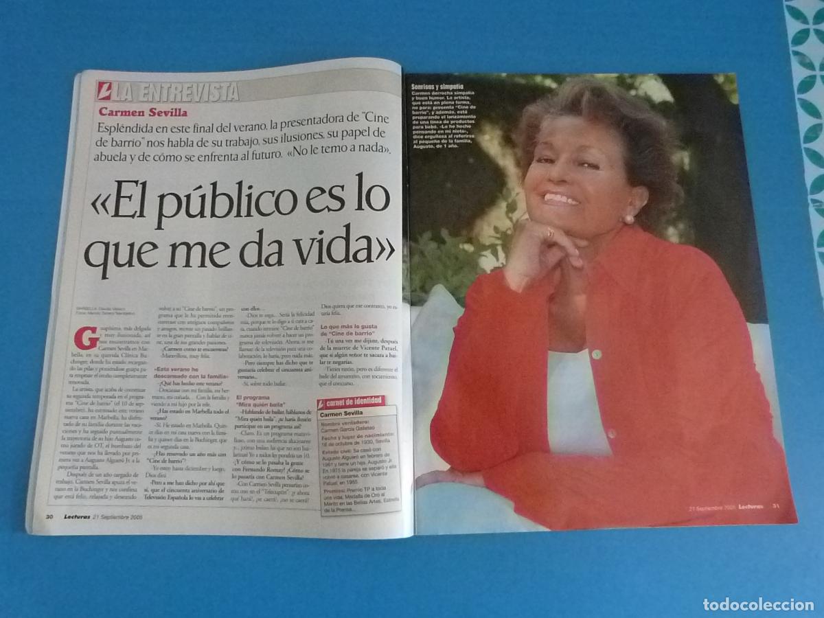 Coleccionismo de Revistas: RECORTE CLIPPING CARMEN SEVILLA REVISTA LECTURAS N&ordm; 2791 PAG. 30-34
