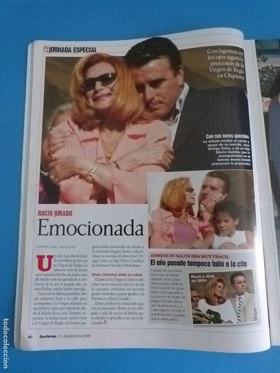 Coleccionismo de Revistas: RECORTE CLIPPING ROCIO JURADO REVISTA LECTURAS N&ordm; 2791 PAG. 40