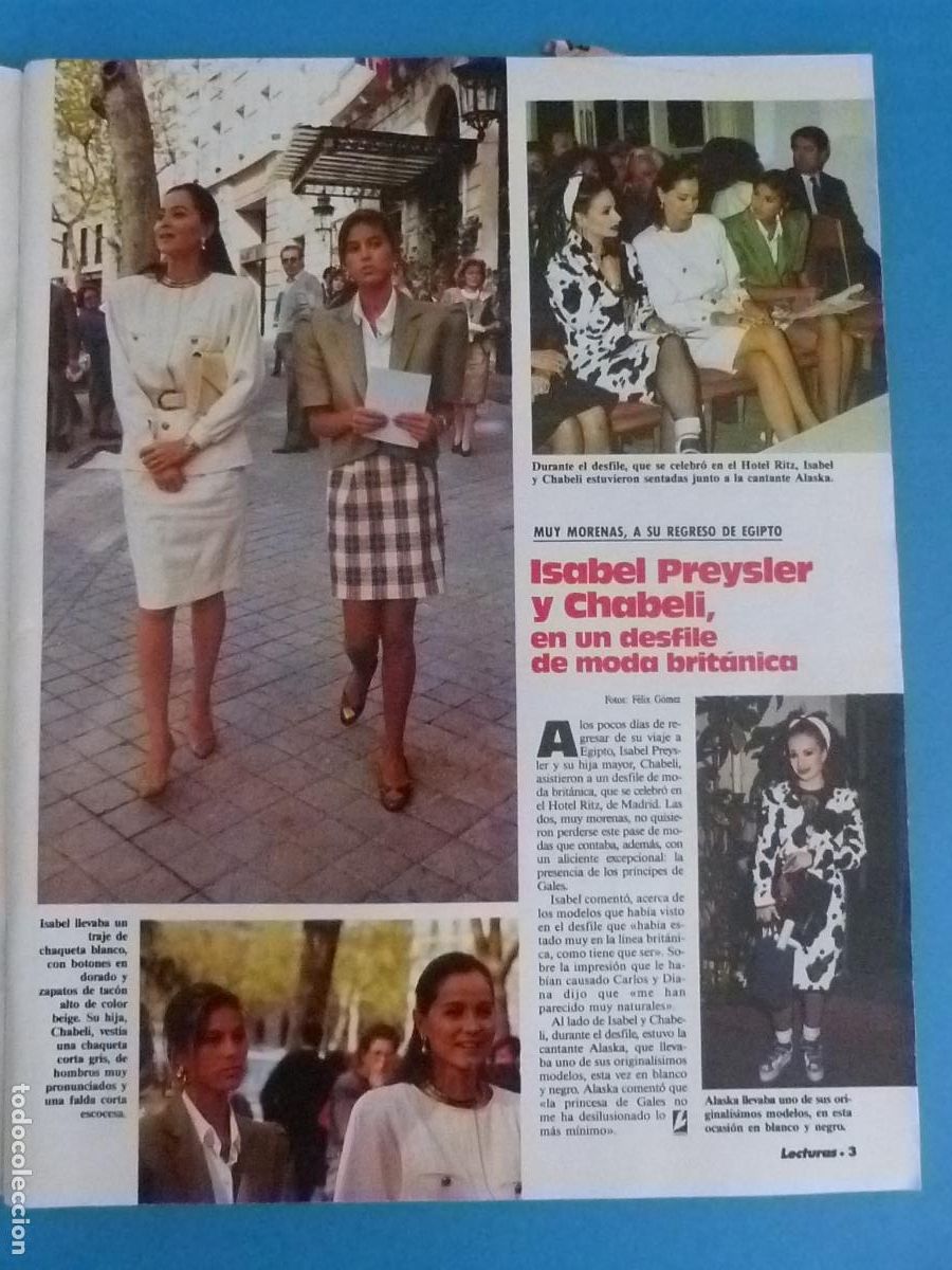 Coleccionismo de Revistas: RECORTE CLIPPING ISABEL PREYSLER Y CHABELI REVISTA LECTURAS N&ordm; 1830 PAG. 3
