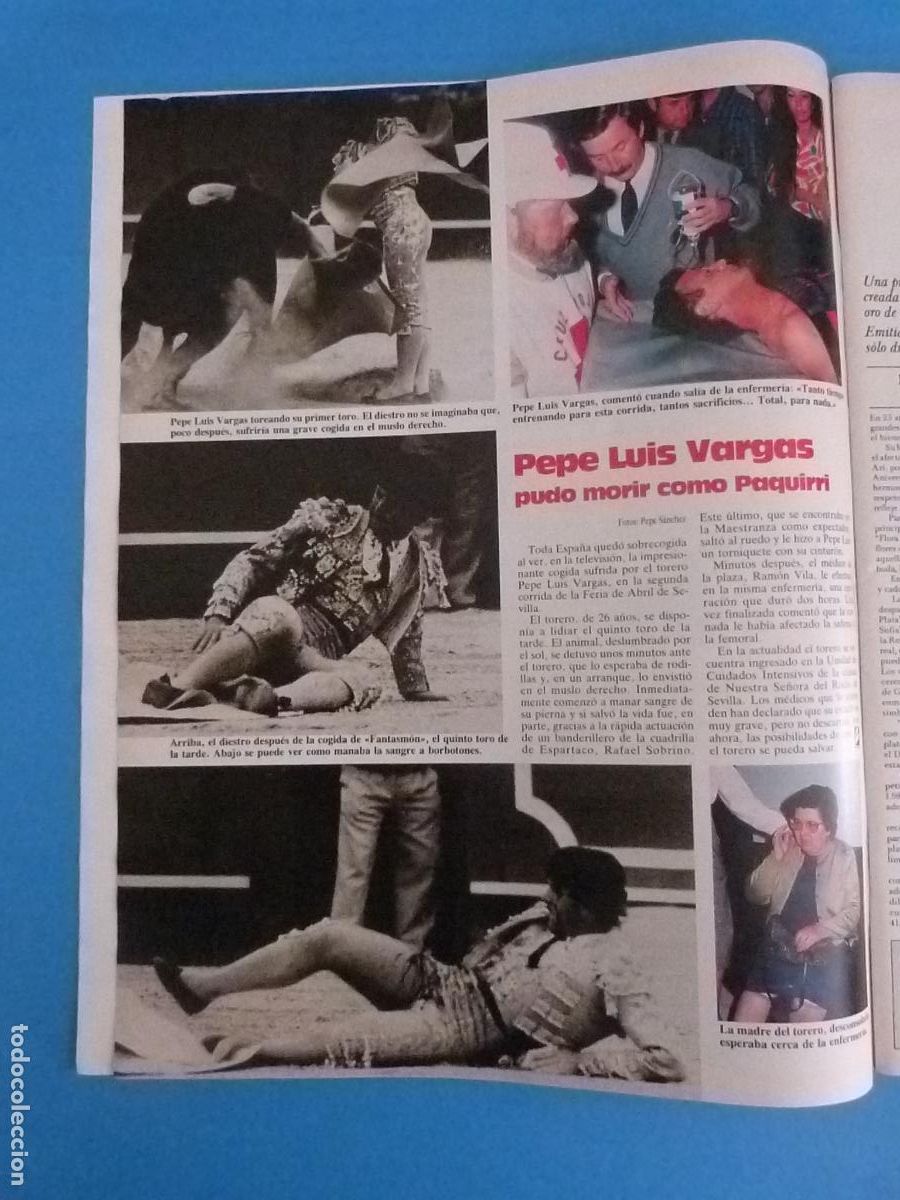 Coleccionismo de Revistas: RECORTE CLIPPING PEPE LUIS VARGAS REVISTA LECTURAS N&ordm; 1830 PAG. 8