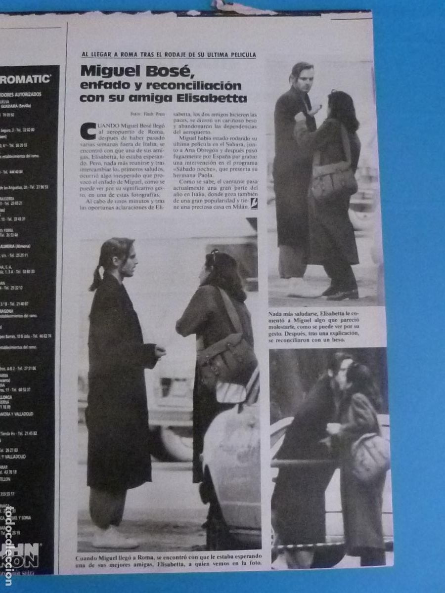 Coleccionismo de Revistas: RECORTE CLIPPING MIGUEL BOSE REVISTA LECTURAS N&ordm; 1830 PAG. 37