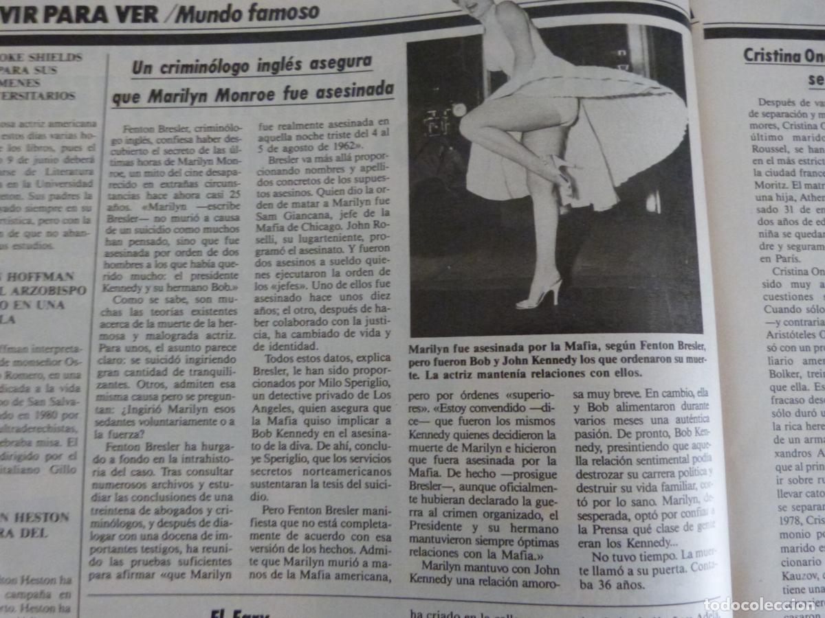 Coleccionismo de Revistas: RECORTE CLIPPING MARILYN MONROE REVISTA LECTURAS N&ordm; 1830 PAG. 48