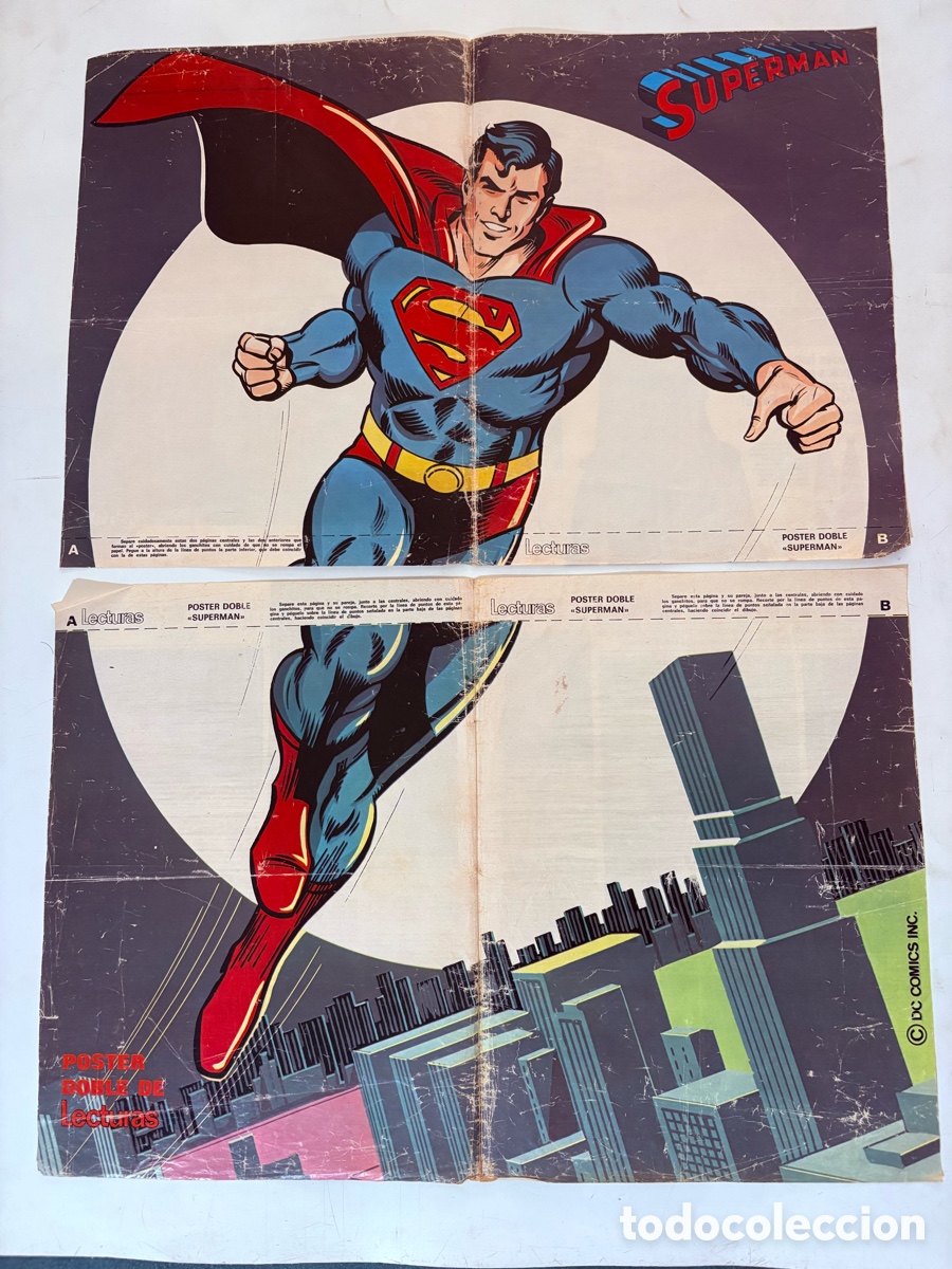 Coleccionismo de Revistas: Doble poster de la revista lecturas SUPERMAN de 1979