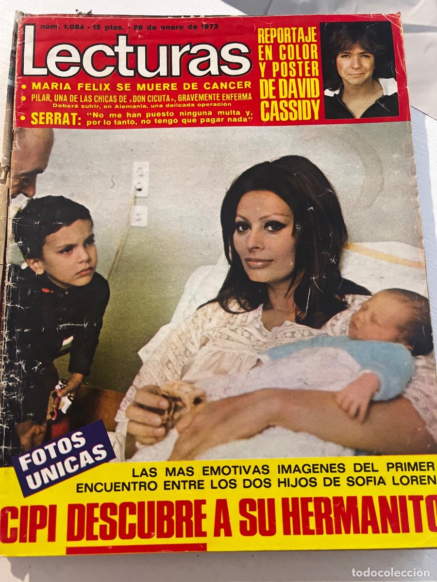 Coleccionismo de Revistas: LECTURAS. N&ordm; 1084. ENERO 1973. SOF&Iacute;A LOREN. LAS IM&Aacute;GENES DEL PRIMER ENCUENTRO ENTRE LOS DOS HIJOS.
