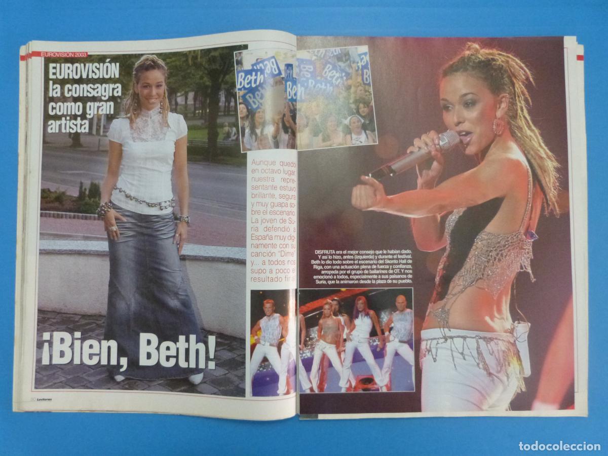 Coleccionismo de Revistas: RECORTE CLIPPING BETH EUROVISION REVISTA LECTURAS N&ordm; 2670 PAG. 50-55