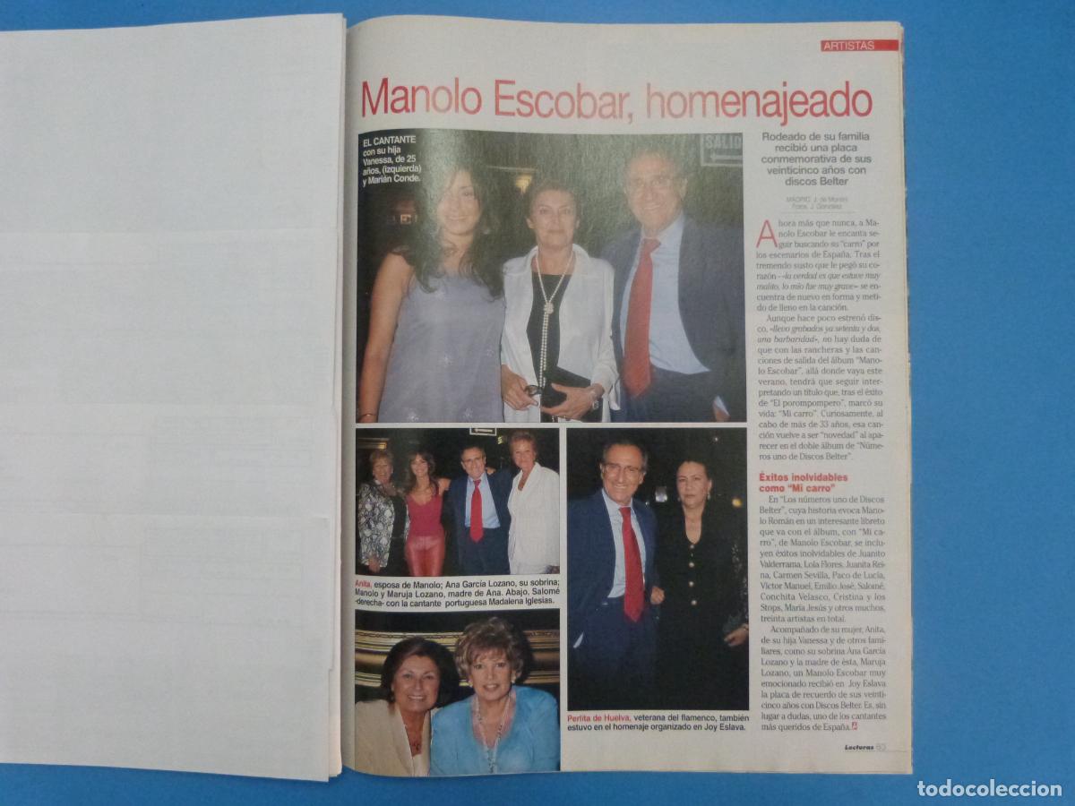 Coleccionismo de Revistas: RECORTE CLIPPING MANOLO ESCOBAR REVISTA LECTURAS N&ordm; 2670 PAG. 83