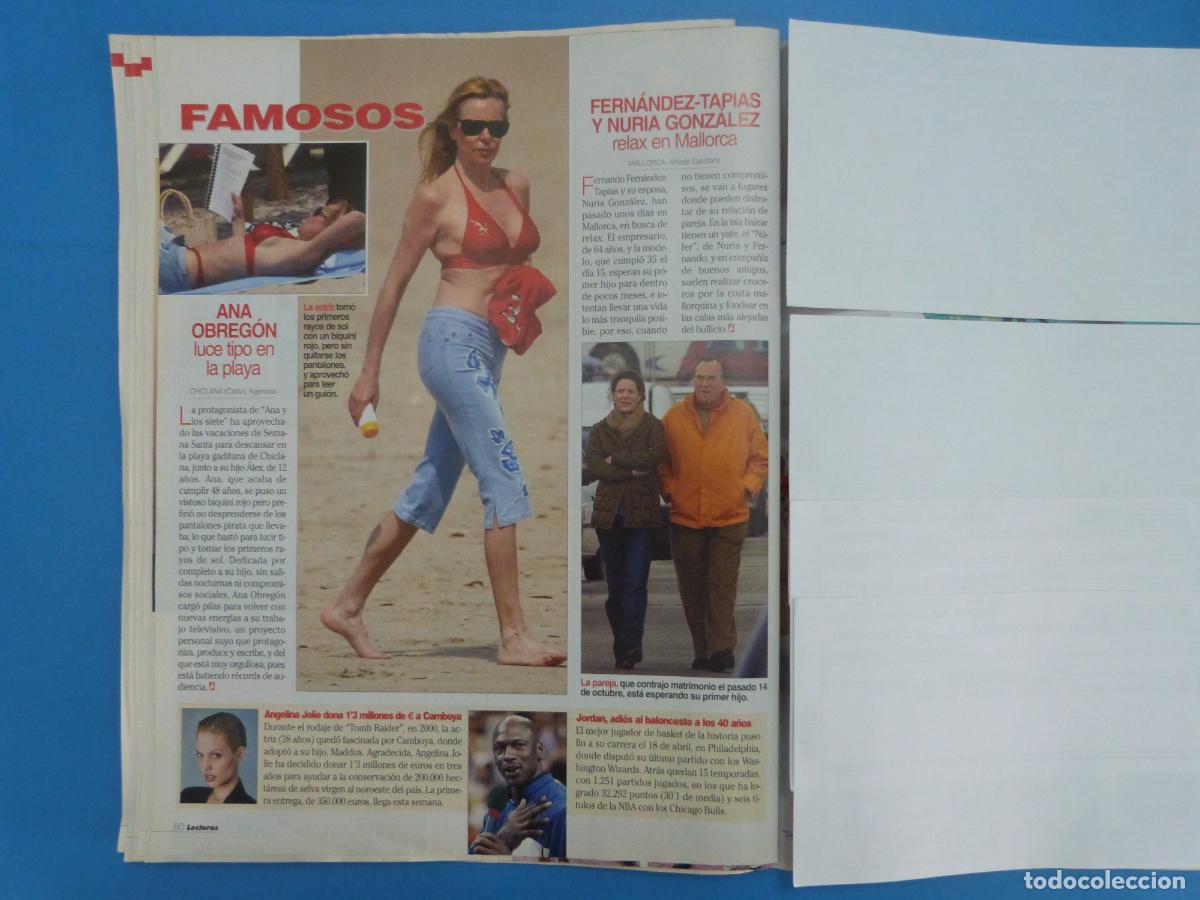 Coleccionismo de Revistas: RECORTE CLIPPING ANA OBREGON REVISTA LECTURAS N&ordm; 2665 PAG. 80