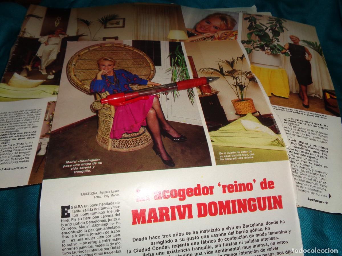 Coleccionismo de revistas: RECORTE : MARIVI DOMINGUIN, EN SU ACOGEDOR HOGAR. LECTURAS, DICMBRE 1985