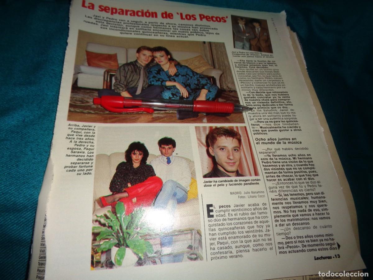 Coleccionismo de revistas: RECORTE : LA SEPARACION DE &rdquo; LOS PECOS&rdquo;. LECTURAS, DICMBRE 1985