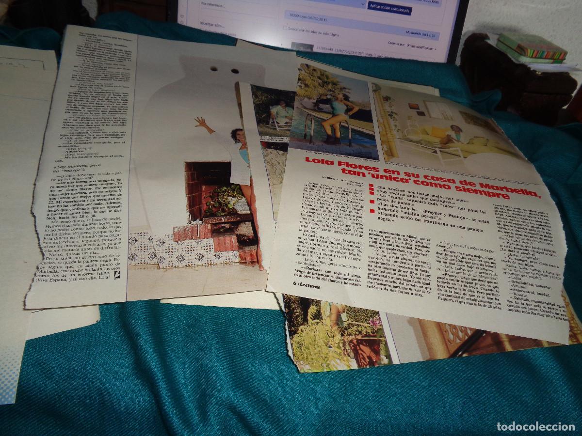 Coleccionismo de revistas: RECORTE : LOLA FLORES, EN SU CASA DE MARBELLA. LECTURAS, SEPTBRE 1986