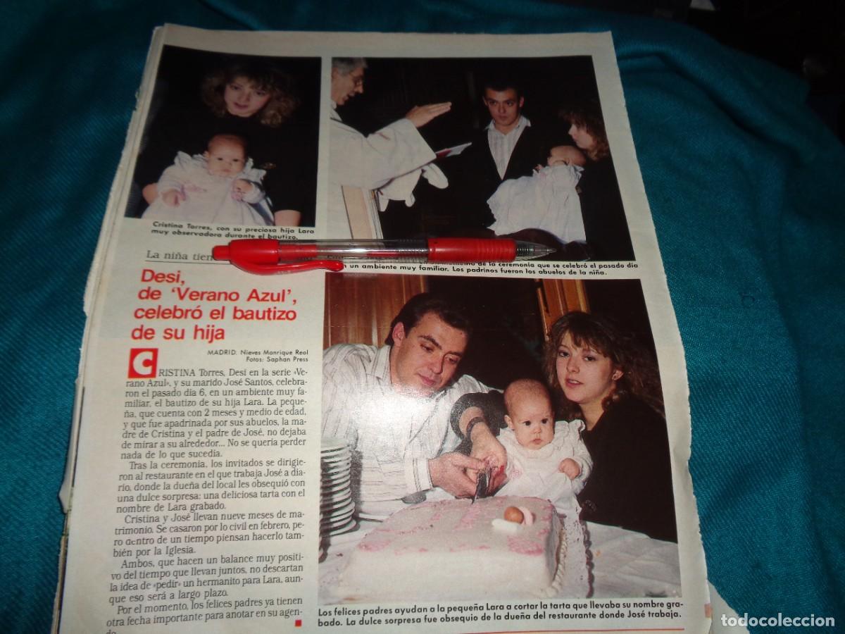Coleccionismo de revistas: RECORTE : DESI, DE VERANO AZUL, BAUTIZO DE SU HIJO. LECTURAS, NOVMBRE 1988