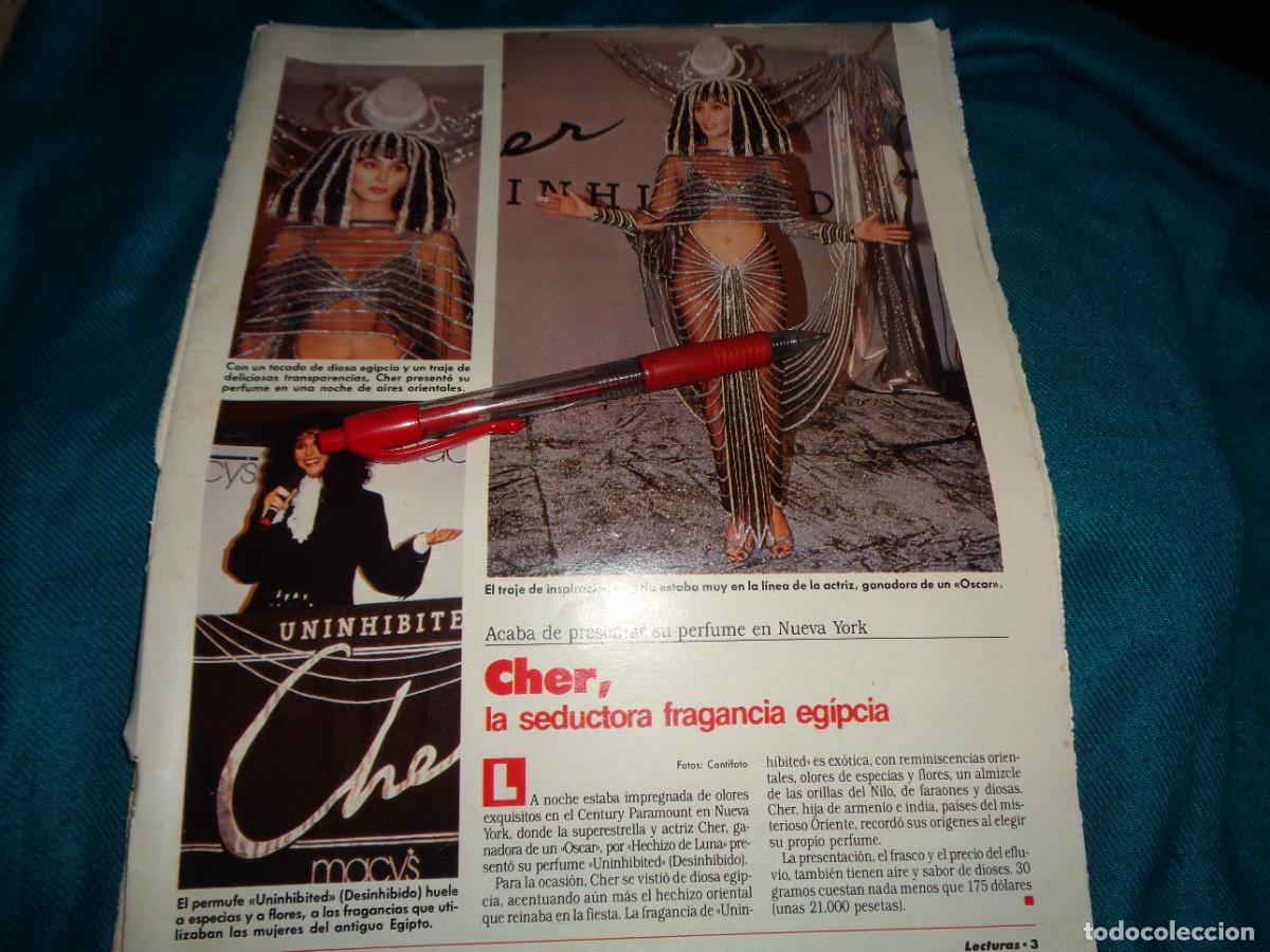 Coleccionismo de revistas: RECORTE : CHER, SEDUCCION EGIPCIA. LECTURAS, NOVMBRE 1988