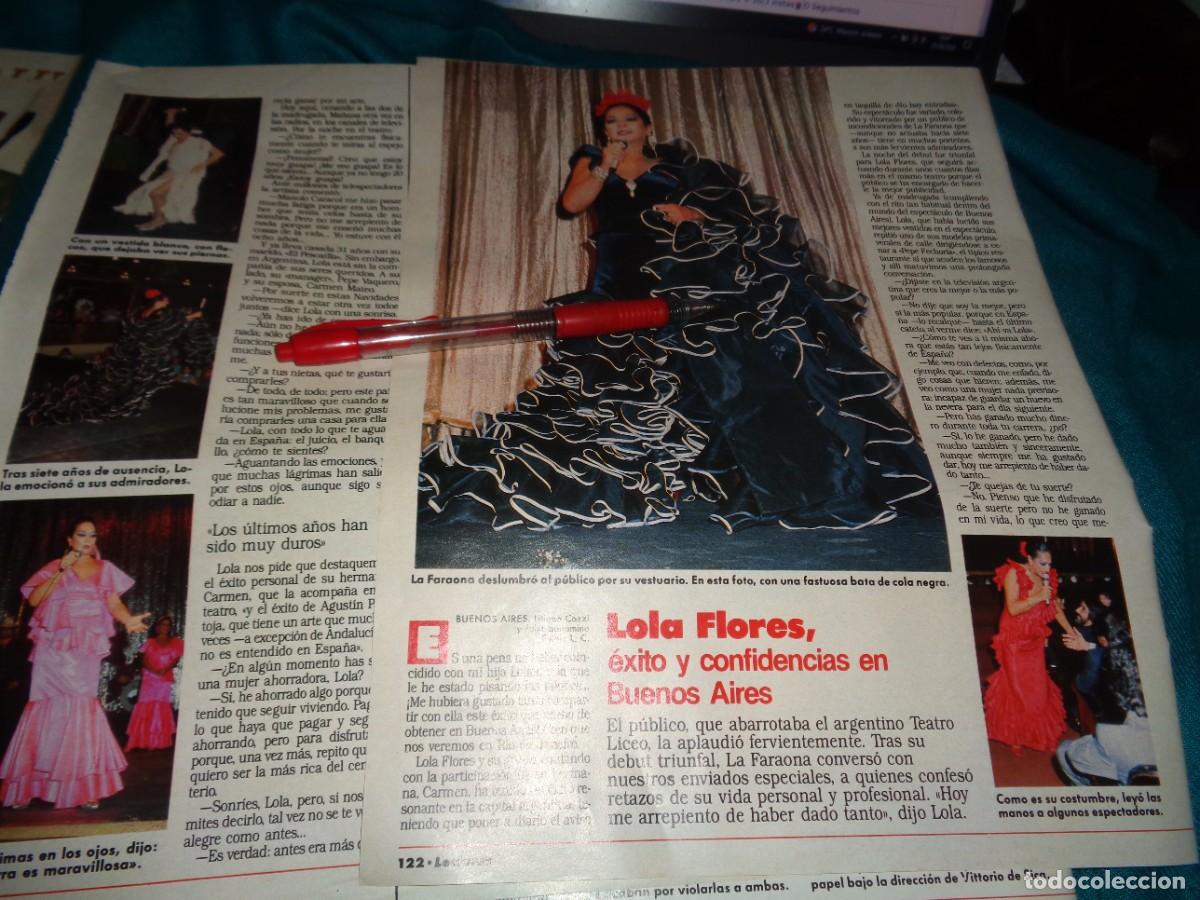 Coleccionismo de revistas: RECORTE : LOLA FLORES, CONFIDENCIAS EN BUENOS AIRES. LECTURAS, NOVMBRE 1988