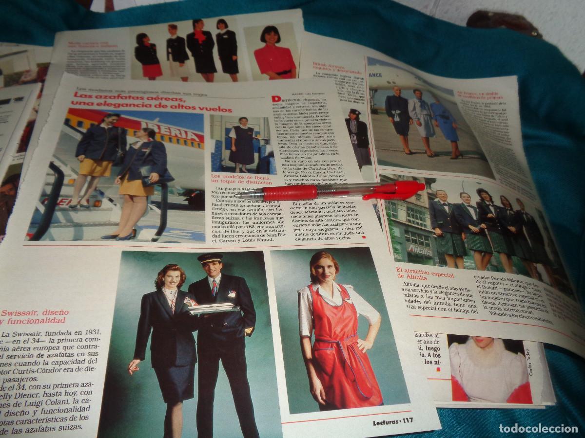 Coleccionismo de revistas: RECORTE : LAS AZAFATAS AEREAS, UNA ELEGANCIA DE ALTOS VUELOS. LECTURAS, DICBRE 1990