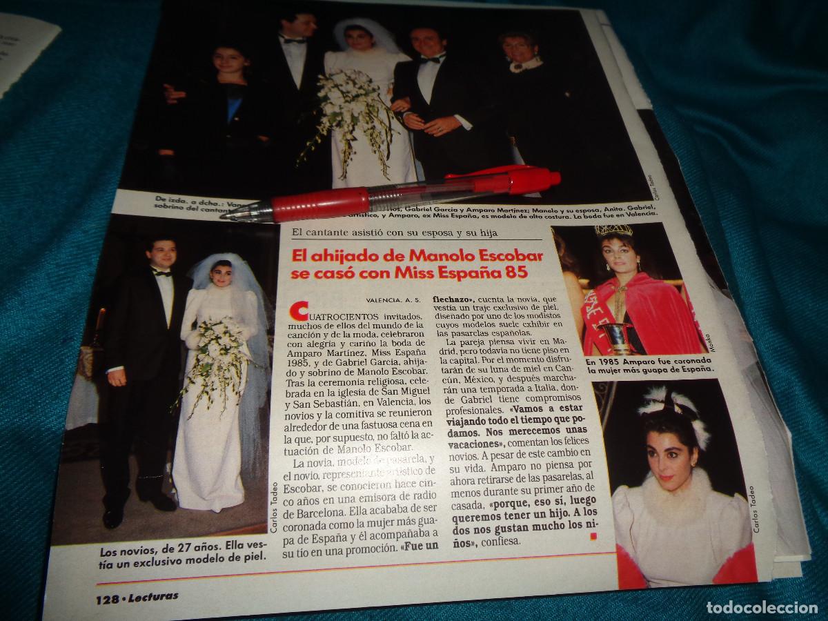 Coleccionismo de revistas: RECORTE : MISS ESPA&Ntilde;A 85, SE CASAA CON AHIJADO DE MANOLO ESCOBAR. LECTURAS, DICBRE 1990