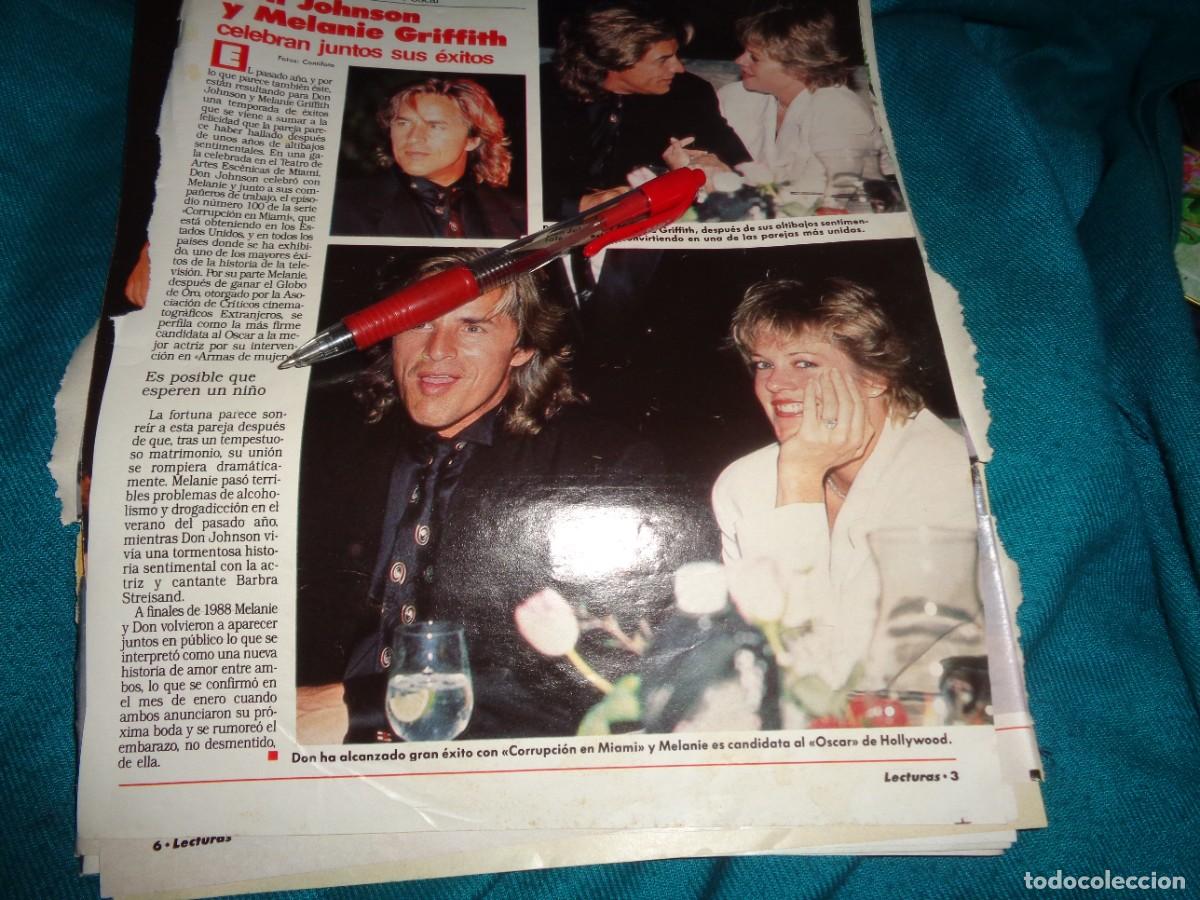Magazine Collection : RECORTE : DON JOHNSON Y MELANIE GRIFFITH, CELEBRAN EXITOS. LECTURAS, MARZO 1989