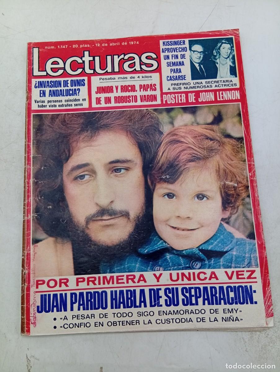 Coleccionismo de revistas: LECTURAS. N&ordm; 1147. A&Ntilde;O 1974. JUAN PARDO HABLA DE SU SEPARACION. JUNIO Y ROCIO. P&Oacute;STER JOHN..... LEER
