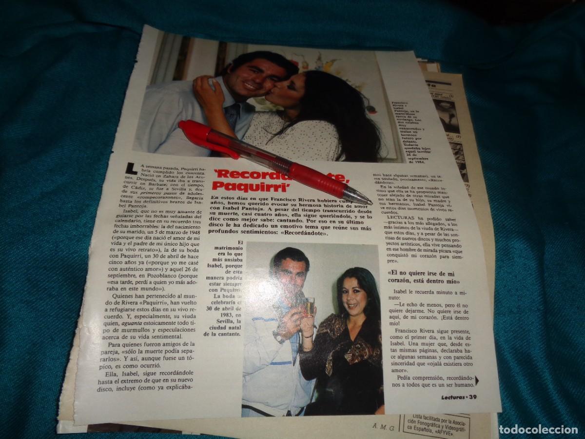 Coleccionismo de revistas: RECORTE : RECORDANDOTE, PAQUIRRI. LECTURAS, MARZO 1988