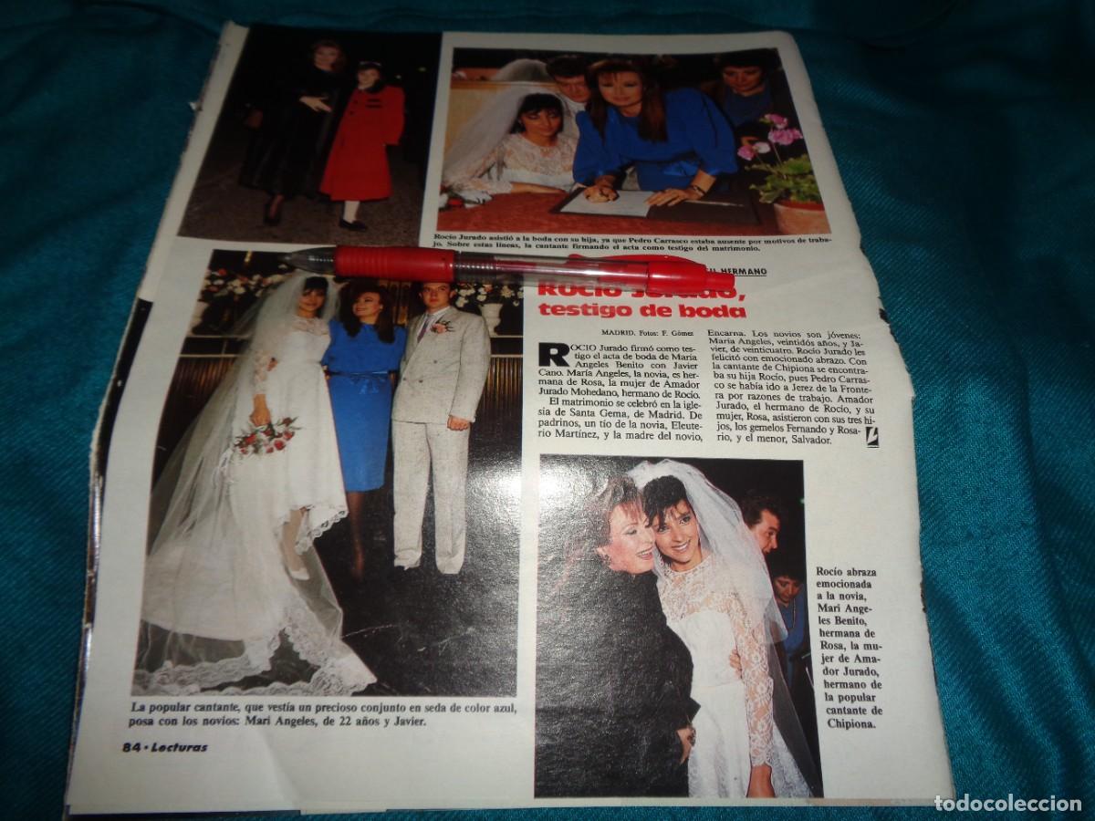 Coleccionismo de revistas: RECORTE : ROCIO JURADO, TESTIGO DE BODA. LECTURAS, MARZO 1988
