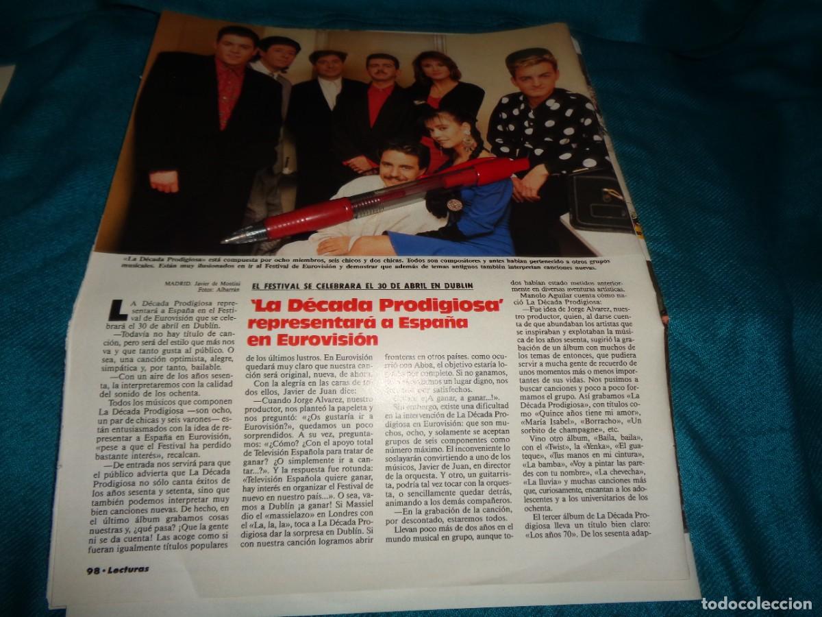 Coleccionismo de revistas: RECORTE : LA DECADA PRODIGIOSA, REPRESENTA A ESPA&Ntilde;A EN EUROVISION. LECTURAS, MARZO 1988