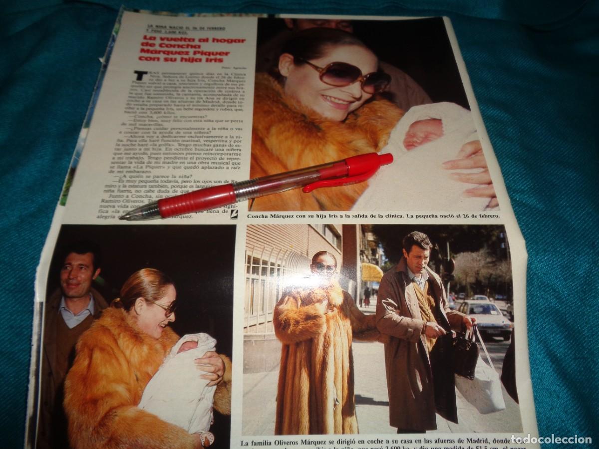 Coleccionismo de revistas: RECORTE : CONCHA MARQUEZ PIQUER, REGRESA A CASAA CON SU HIJA. LECTURAS, MARZO 1988