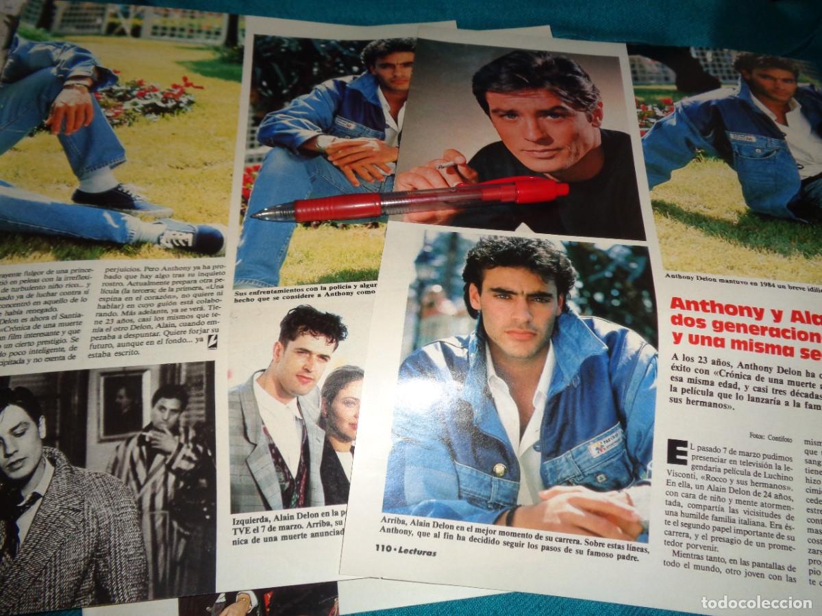 Coleccionismo de revistas: RECORTE : ALAIN DELON Y ANTHONY, DOS GENERACIONES DE SEDUCCION. LECTURAS, MARZO 1988