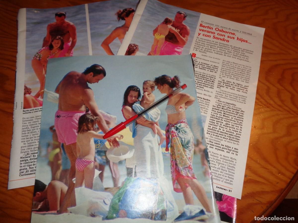 Coleccionismo de revistas: RECORTE : BERTIN OSBORNE, VERANEO CON SUS HIJAS Y CON SANDRA. LECTURAS, AGTO 1990