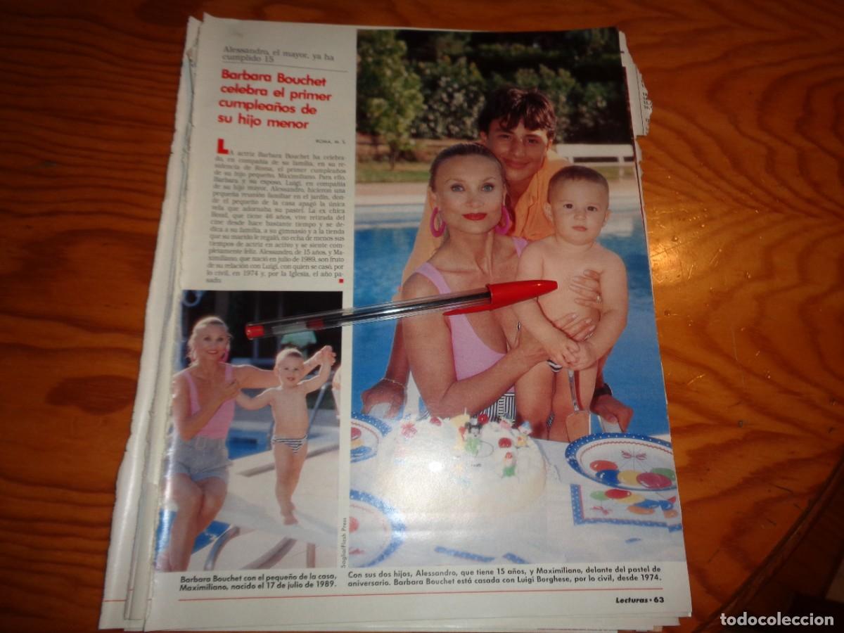 Coleccionismo de revistas: RECORTE : BARBARA BOUCHET, CON SUS HIJOS. LECTURAS, AGTO 1990