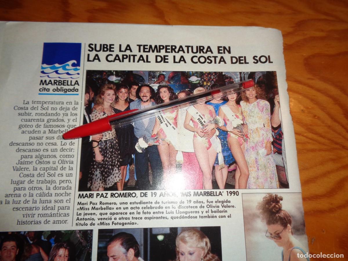 Coleccionismo de revistas: RECORTE : MARI PAZ ROMERO, MISS MARBELLA 1990. LECTURAS, AGTO 1990