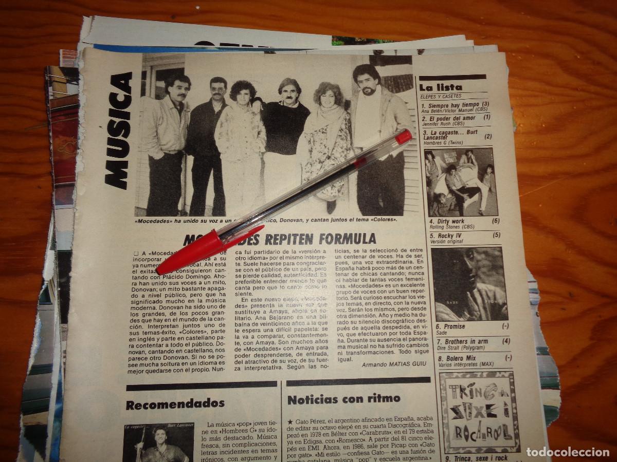 Coleccionismo de revistas: RECORTE : MOCEDADES, REPITEN FORMULA. LECTURAS, JUNIO 1986