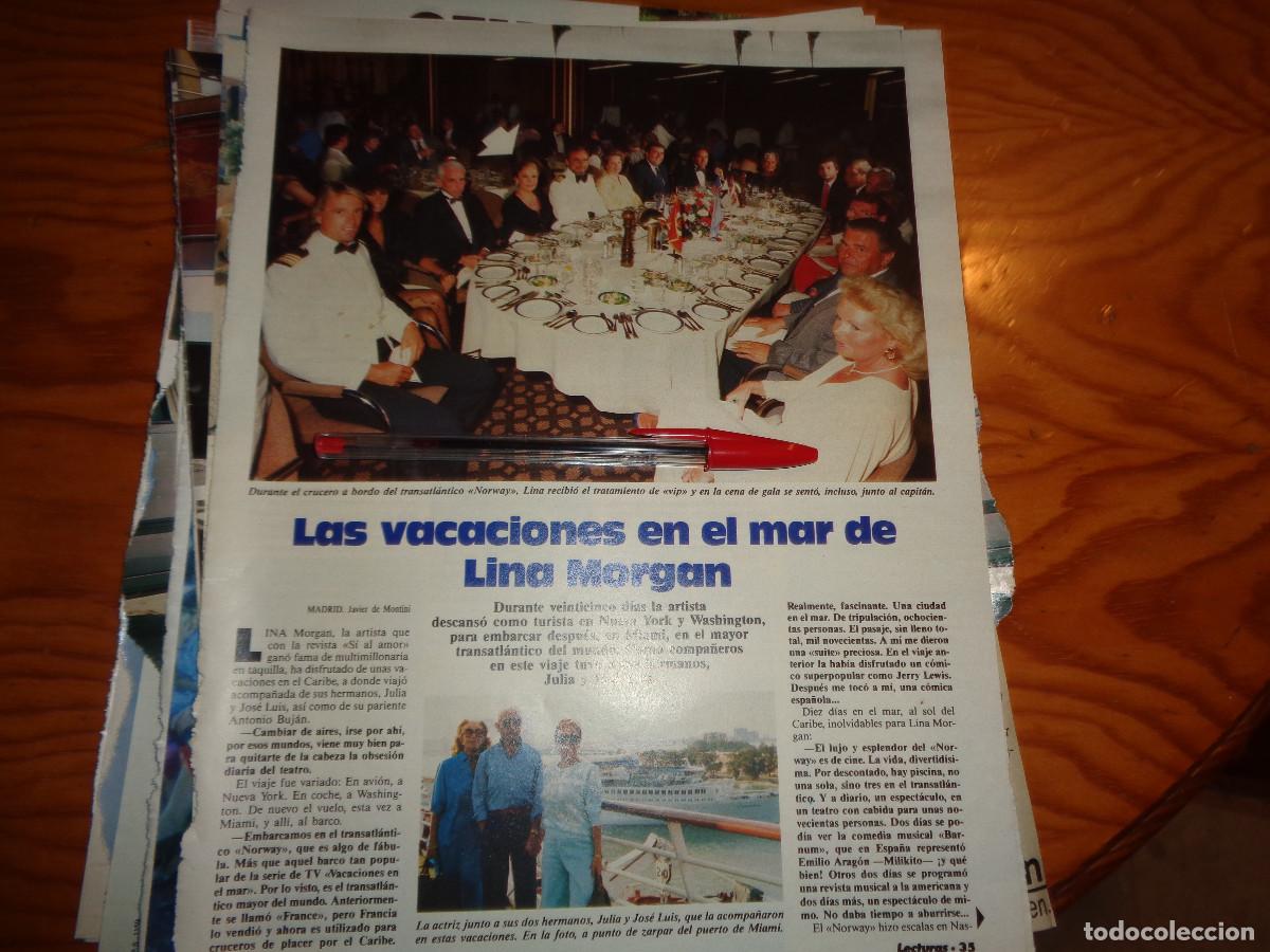 Coleccionismo de revistas: RECORTE : LAS VACACIONES EN EL MAR DE LINA MORGAN. LECTURAS, JUNIO 1986
